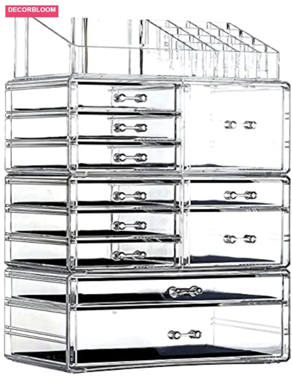 Clear Acrylic Makeup Storage Organizer with 10 Drawers Stackable Cosmetic